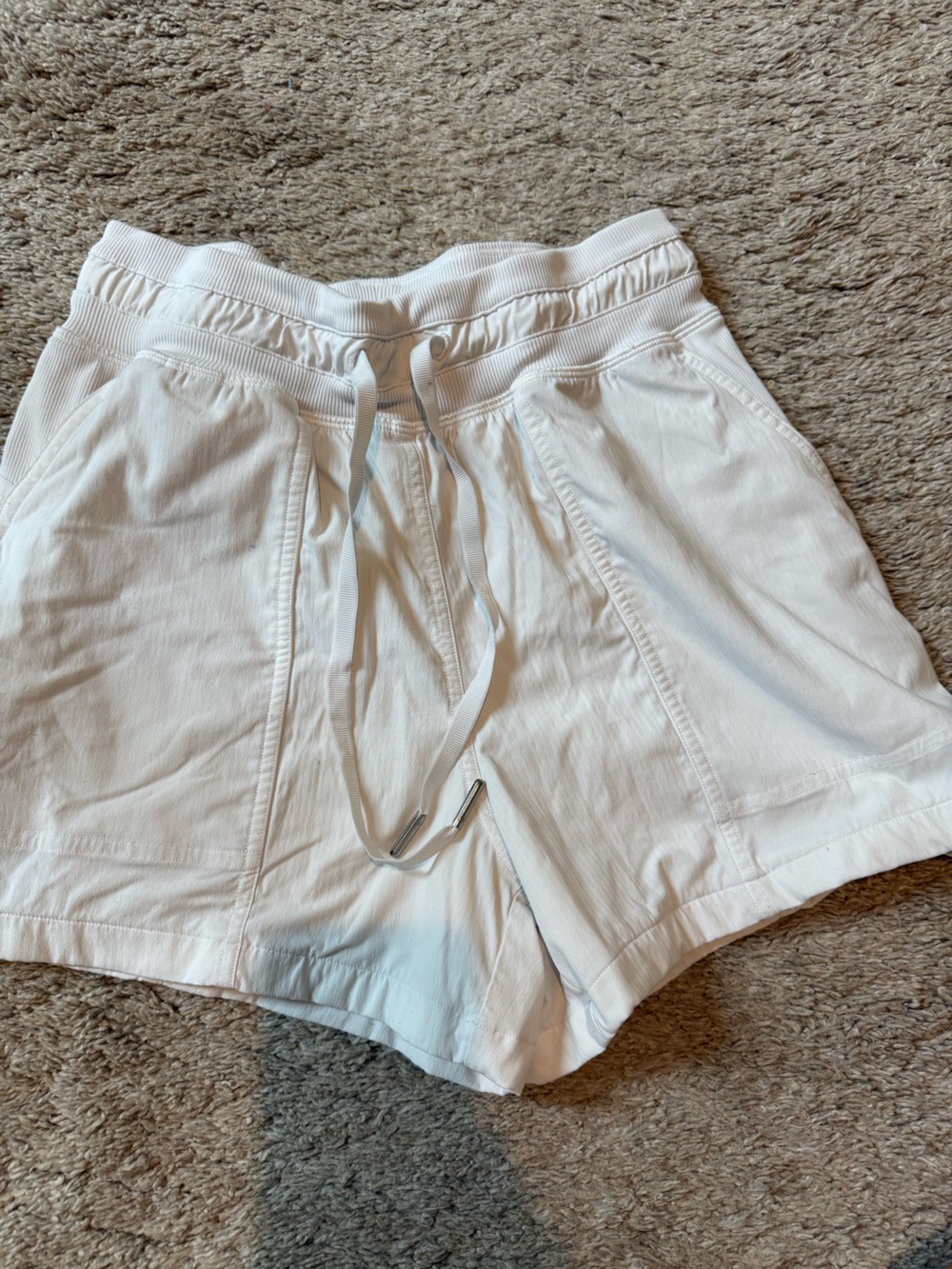 Lululemon Women's White Drawstring Dance shorts